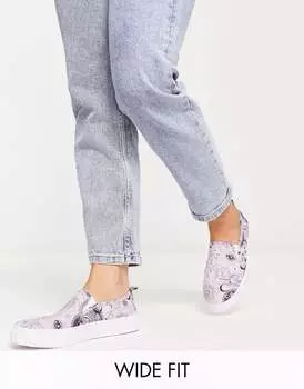 Сиреневые слипоны Dotty широкого кроя с небесным принтом ASOS