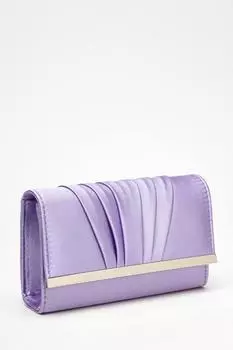 Сиреневый атласный плиссированный клатч QUIZ Clothing