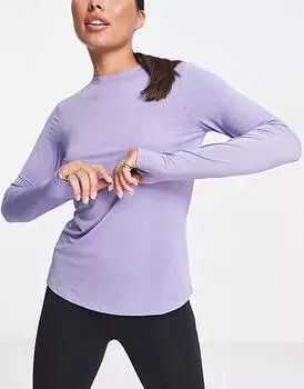 Сиреневый беговой топ с длинными рукавами ASOS 4505 Icon