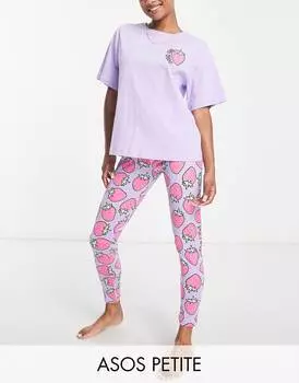 Сиреневый комплект с футболкой и леггинсами ASOS DESIGN Petite