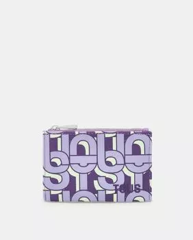 Сиреневый кошелек с принтом на молнии Tous, сиреневый