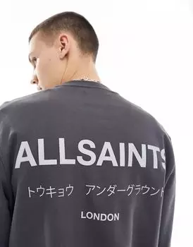 Сиреневый оверсайз-толстовка унисекс AllSaints Underground