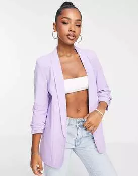 Сиреневый пиджак Pieces с присборенными рукавами