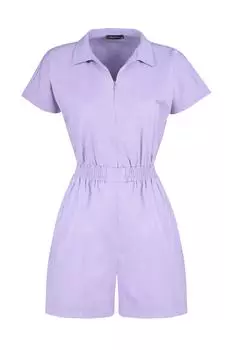 Сиреневый тканый комбинезон с застежкой-молнией Trendyol, фиолетовый