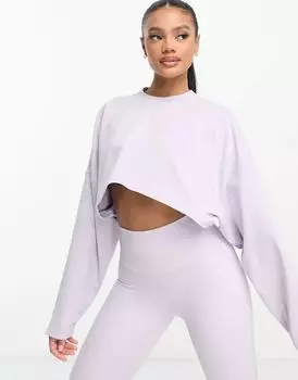 Сиреневый укороченный топ с длинными рукавами adidas Training Yoga studio adidas performance