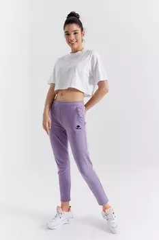 Сиреневый женский спортивный костюм удобной формы с манжетами на молнии и низом с карманами TOMMYLIFE