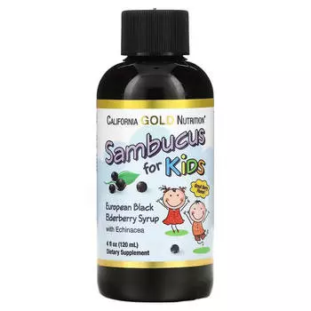 Сироп из черной бузины с эхинацеей California Gold Nutrition, 120 мл
