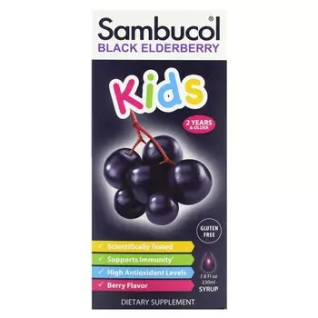 Сироп из черной бузины Sambucol Kids для детей от 2 лет и старше, 230 мл