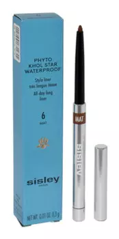 Sisley, Phyto - Khol Star Водостойкая подводка-стило, водостойкая подводка, 6 оттенков матового каштана, 0,3 г