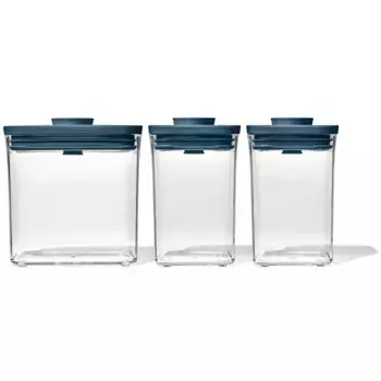 Система хранения OXO Good Grips «POP CANS», (набор, 6 шт.), (3 банки, 3 крышки), цвет Stormy Blue