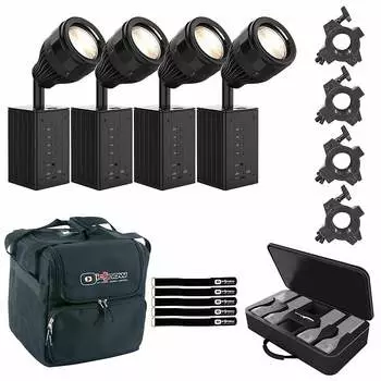 Система освещения Chauvet Chauvet DJ EZPin Zoom Pack Lighting System 4x Pin Spot Fixtures w Clamps & Case