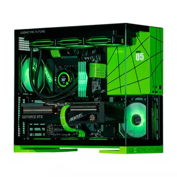 Системный блок Gigabyte, 32 ГБ/1 ТБ, Core i9-14900KF, Model 5 Case, чёрный/зелёный
