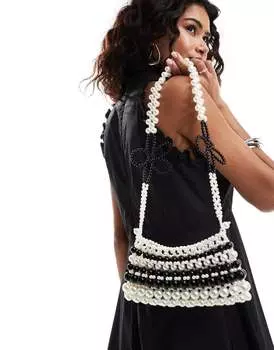 Sister Jane — сумка из бисера с контрастными черно-белыми деталями