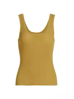 Ситцевая майка с круглым вырезом Zimmermann, оливковый