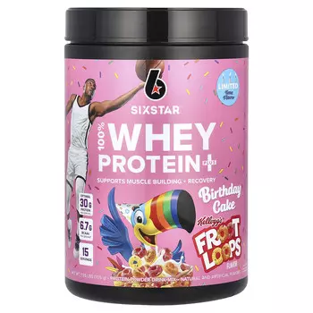 SIXSTAR, 100% Whey Protein Plus, праздничный торт Kellogg's Froot Loops, 705 г (1,55 фунта)