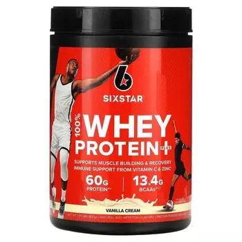 SIXSTAR 100% Whey Protein Plus сывороточный протеин со вкусом ванильного крема 821 г (1,81 фунта)