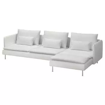 СЁДЕРХАМН 4-местный диван + диван, Блекинге белый SODERHAMN IKEA