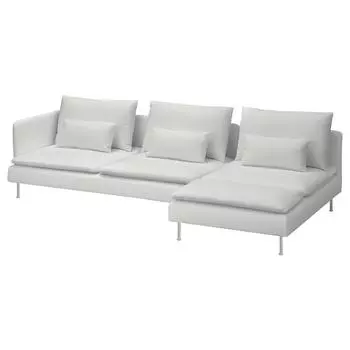 СЁДЕРХАМН 4-местный диван+диван, створка Блекинге/белый SODERHAMN IKEA