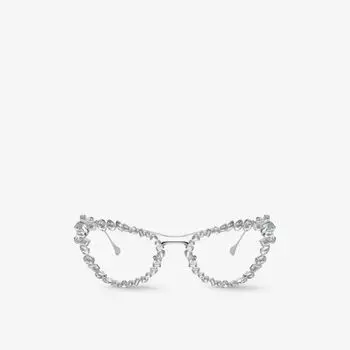 SK7011 металлические оптические очки «кошачий глаз», украшенные драгоценными камнями Swarovski, серебряный