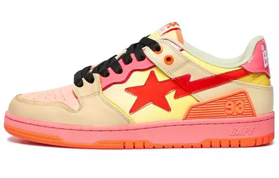 SK8 Стильные женские кроссовки для скейтбординга с низким верхом, оранжевого цвета A Bathing Ape