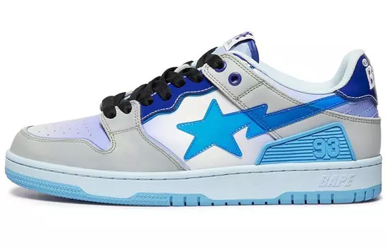 SK8 Стильные женские низкие кроссовки для скейтбординга синего цвета A Bathing Ape