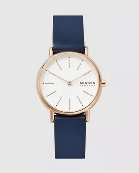 Skagen Signatur SKW2838 синие кожаные женские часы Skagen, синий