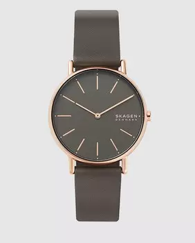 Skagen Signature SKW2794 Женские часы из серо-коричневой кожи Skagen