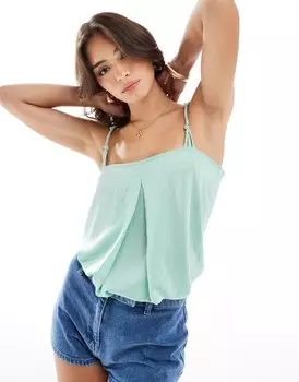 Скальперы – плиссированный синий атласный топ Scalpers