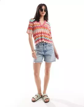 Скальперы — свитер с разноцветным зигзагообразным узором Scalpers