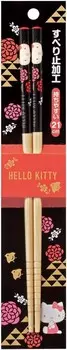 Skater ANT4-A Бамбуковые безопасные палочки для еды, 8,3 дюйма (21 см), палочки для еды Hello Kitty «гусиные лапки» Sanrio, Hello Kitty