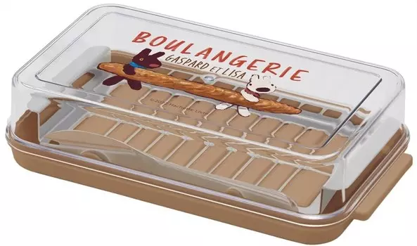 Skater BTG2DXNN-A Футляр для масла из нержавеющей стали, глубокая форма, на 7,1 унции (200 г), включает нож для масла Лизы и Гаспара, сделано в Японии