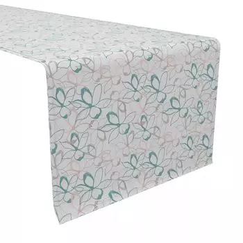 Скатерть, 100 % хлопок, 16x90 дюймов, пастельный цветочный жасмин