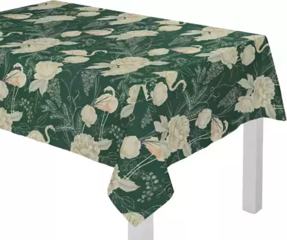 Скатерть Adam "Эдем", (1 шт.), GOTS органический, сертифицирован CERES 0242Произведено в Германии 80х80 см, темно-зеленый