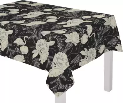 Скатерть Adam "Эдем", (1 шт.), GOTS органический, сертифицирован CERES 0242Произведено в Германии 120х120 см, черно-белый