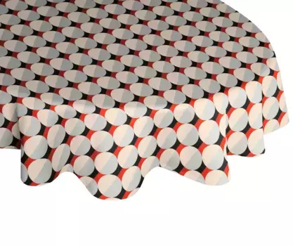 Скатерть Adam "Круги", (1 шт.), GOTS органический, сертифицирован CERES 0242Производство: Германия 250х145 см, светло-серый/натуральный/оранжевый