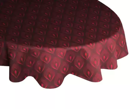 Скатерть Adam "Перья", (1 шт.), GOTS органический, сертифицирован CERES 0242Произведено в Германии 120х120 см, темно-красный/красный
