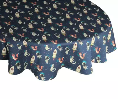 Скатерть Adam "Space", (1 шт.), GOTS органическая, сертифицирована CERES 0242, для детей 80х80 см, темно-синий