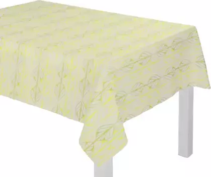 Скатерть Adam "Волна", изготовленная из экологически чистого хлопка, производство Германия 145х145 см, светло-зеленый/желтый