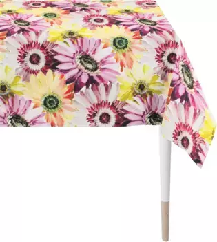 Скатерть АПЕЛЬТ "1700 Летний сад, летнее оформление, лето", (1 шт.), цифровая печать APELT 150х250 см, желтый/абрикосовый/розовый