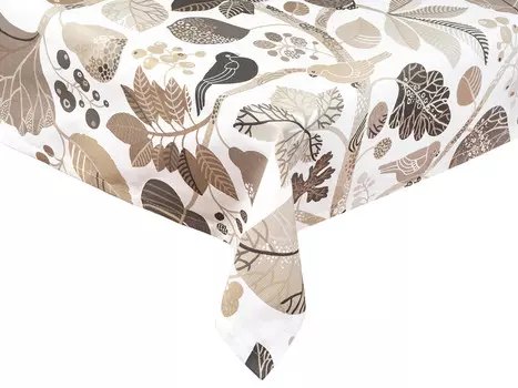 Скатерть beties Heimtextil, 130x130 см, экрю/серо-коричневый