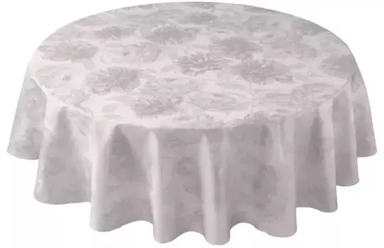 Скатерть Curt Bauer "3458 Диана, круглая, с изящно нарисованными пионами", (1 шт.), из 100% хлопка, мерсеризованного, дамасского столового белья 180 см, цвет leinen