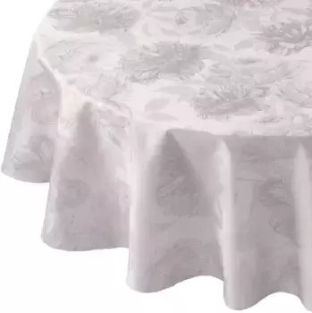 Скатерть Curt Bauer "3458 Диана, овал, с филигранными пионами", (1 шт.), из 100% хлопка, мерсеризованного, дамасского столового белья 160х220 см, цвет leinen