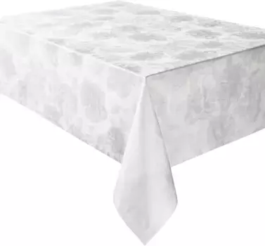 Скатерть Curt Bauer "3458 Диана, с изящно нарисованными пионами, дамасское столовое белье", (1 штука), из 100% хлопка, мерсеризованная 130х225 см, белый