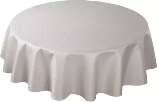 Скатерть Curt Bauer "3947 Рига, круглая, с ромбовидным узором, дамасское столовое белье", (1 штука), из 59% хлопка, 41% полиэстера, мерсеризованная, с защитой от пятен 160 см, цвет dunstgrau