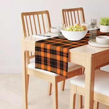 Скатерть-дорожка, 100 % хлопок, 16x72 дюйма, клетка для Хэллоуина