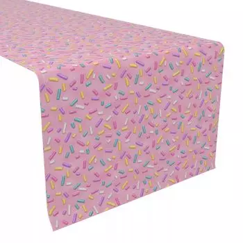 Скатерть-дорожка, 100% полиэстер, 14x108 дюймов Rainbow Sprinkles Pink