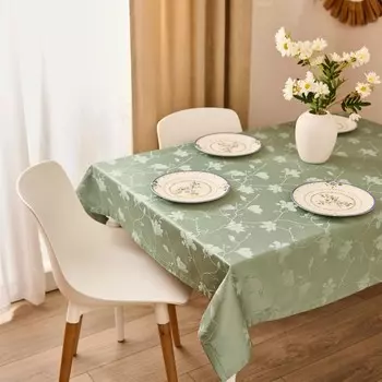 Скатерть Evidea Soft Fiori - Зеленый - 140x140 см