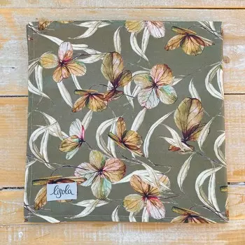 Скатерть из чистого хлопка с цветочным узором - Febe Lisola, зеленый