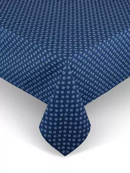 Скатерть из чистого хлопка с точечным принтом Coincasa, синий