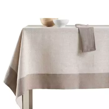 Скатерть из чистого льна с контрастным воланом - Cassiopea Lisola, натуральный